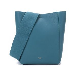 CELINE SEAU Sangle Bag Medium in Blue Seagrass Shade